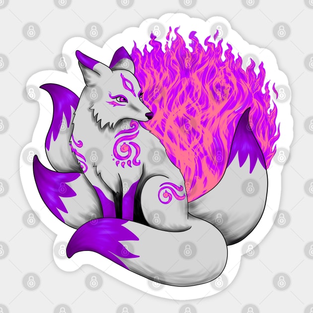 Purple Kitsune Fox Sticker by Lady Lilac